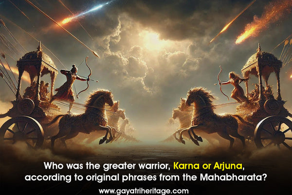 Who was the greater warrior, Karna or Arjuna, according to original phrases from the Mahabharata?