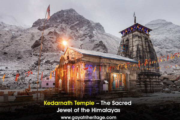 Kedarnath Temple amidst snow-clad Himalayan peaks