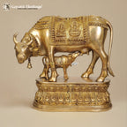 Brass Cow and Calf Statue – Sacred Symbol of Nurturing & Blessings | Gayatri Heritage