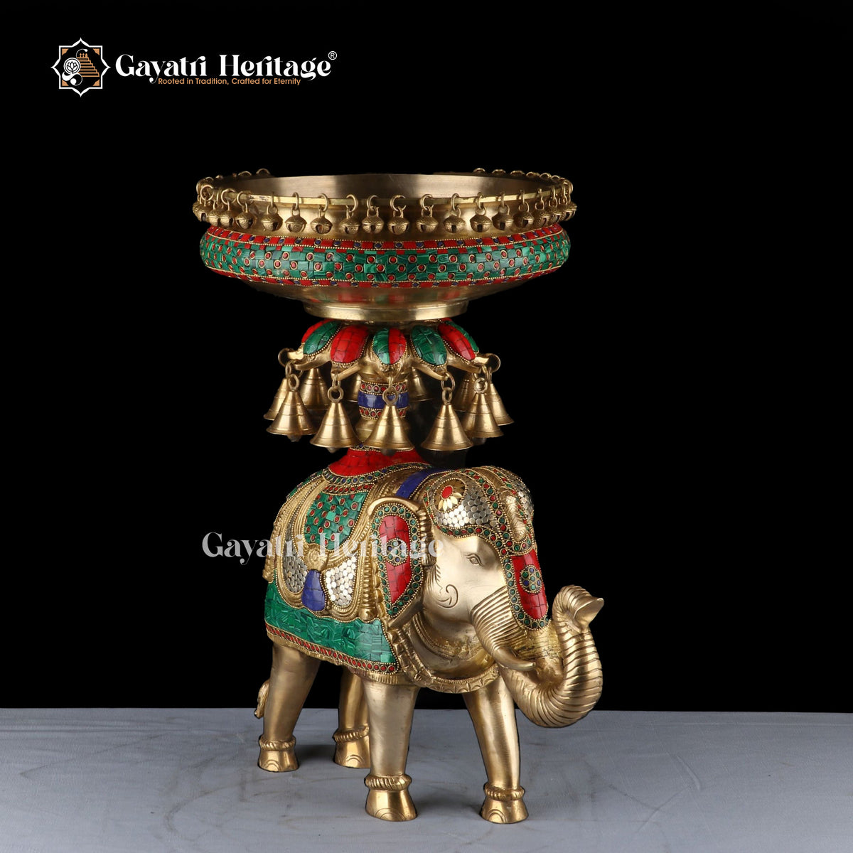 Brass Elephant Urli – Symbol of Strength and Prosperity | Gayatri Heritage