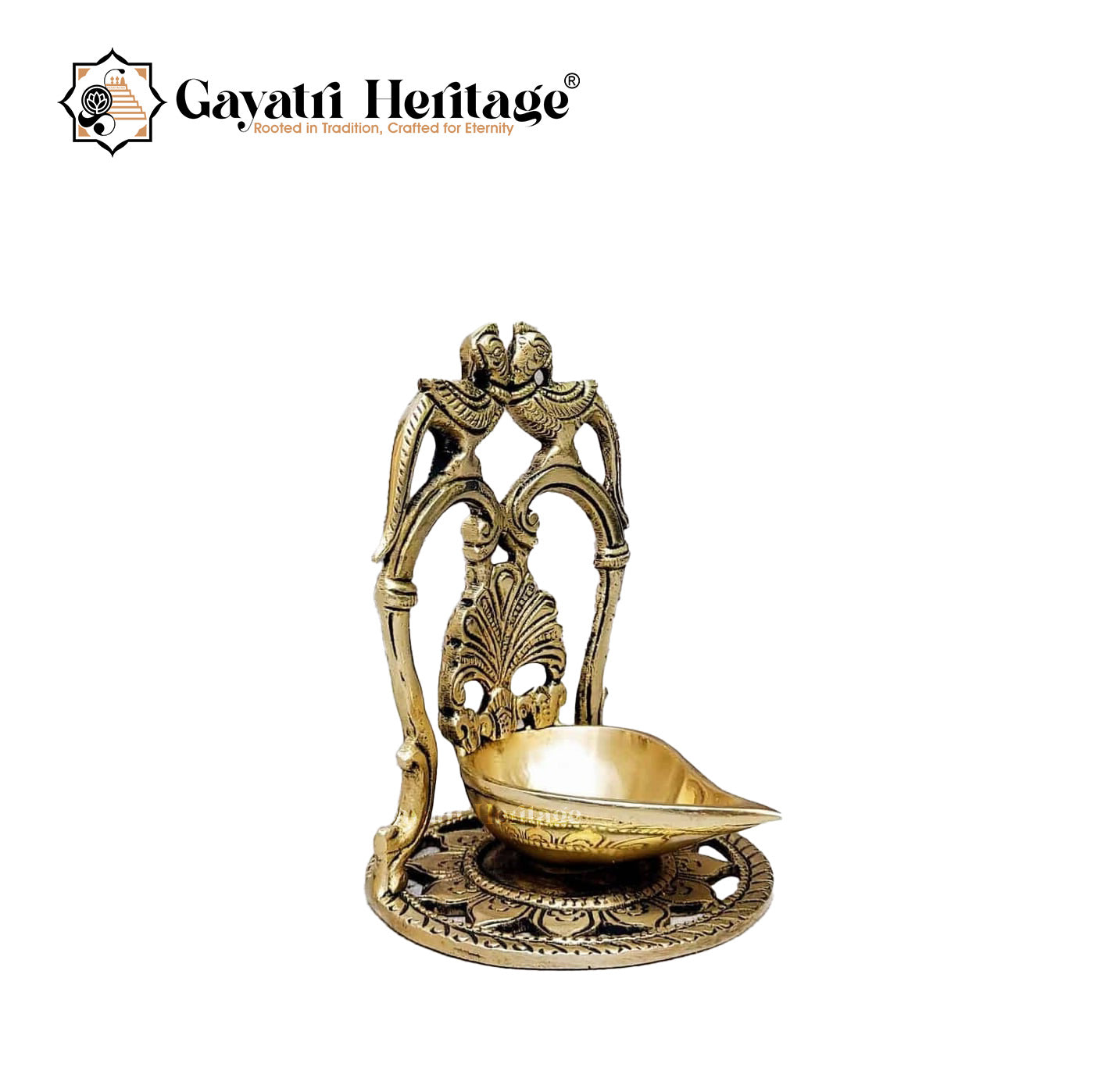 Brass Parrot Couple Vilakku – Ethereal Lighting Décor | Gayatri Heritage