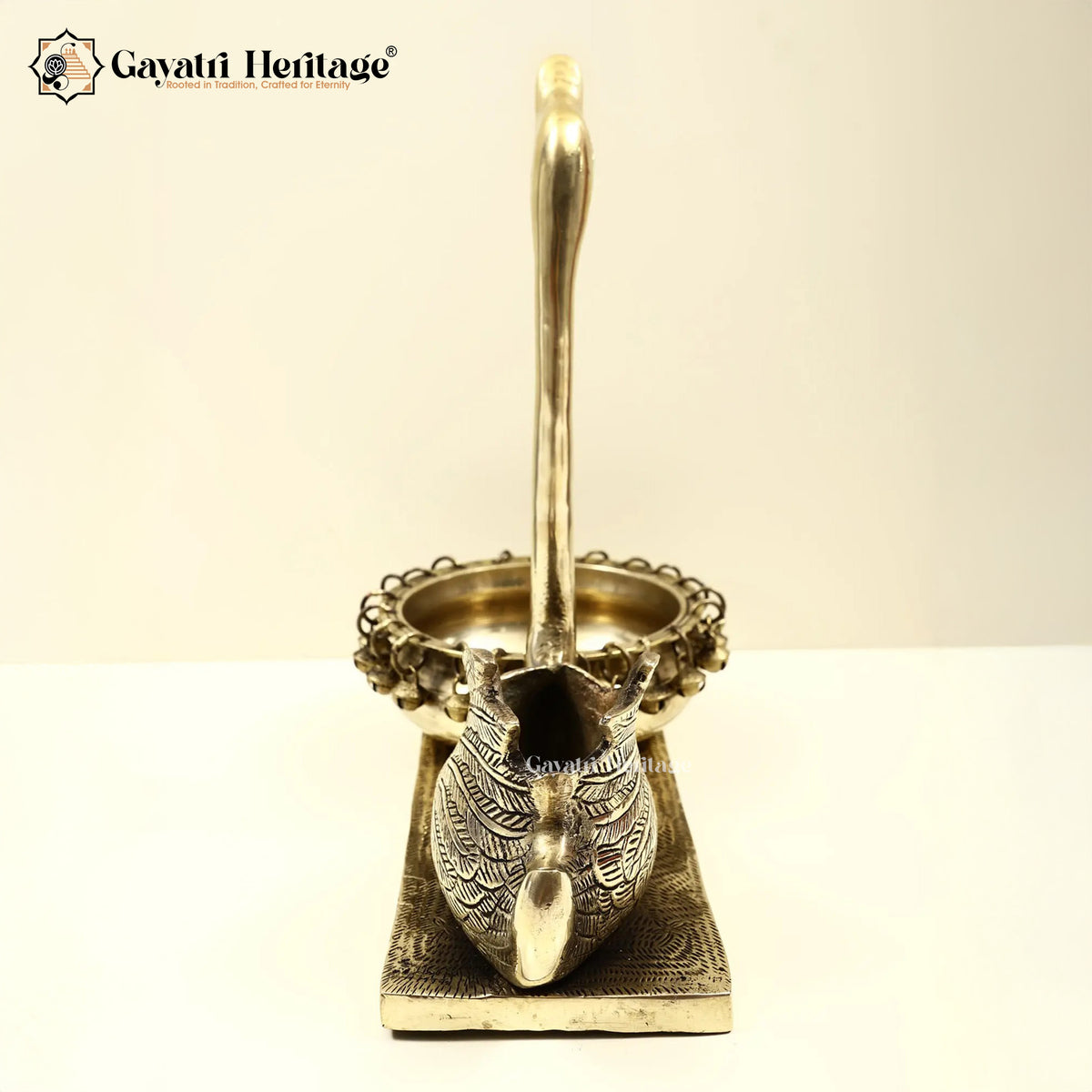 Brass Swan with Urli – Elegant Decorative Bowl | Gayatri Heritage