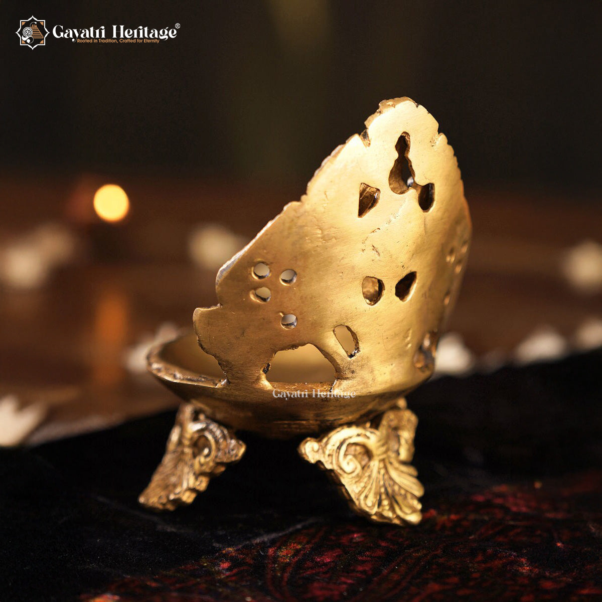 Brass Ganesh Laxmi Diya – Sacred Light for Your Home | Gayatri Heritage