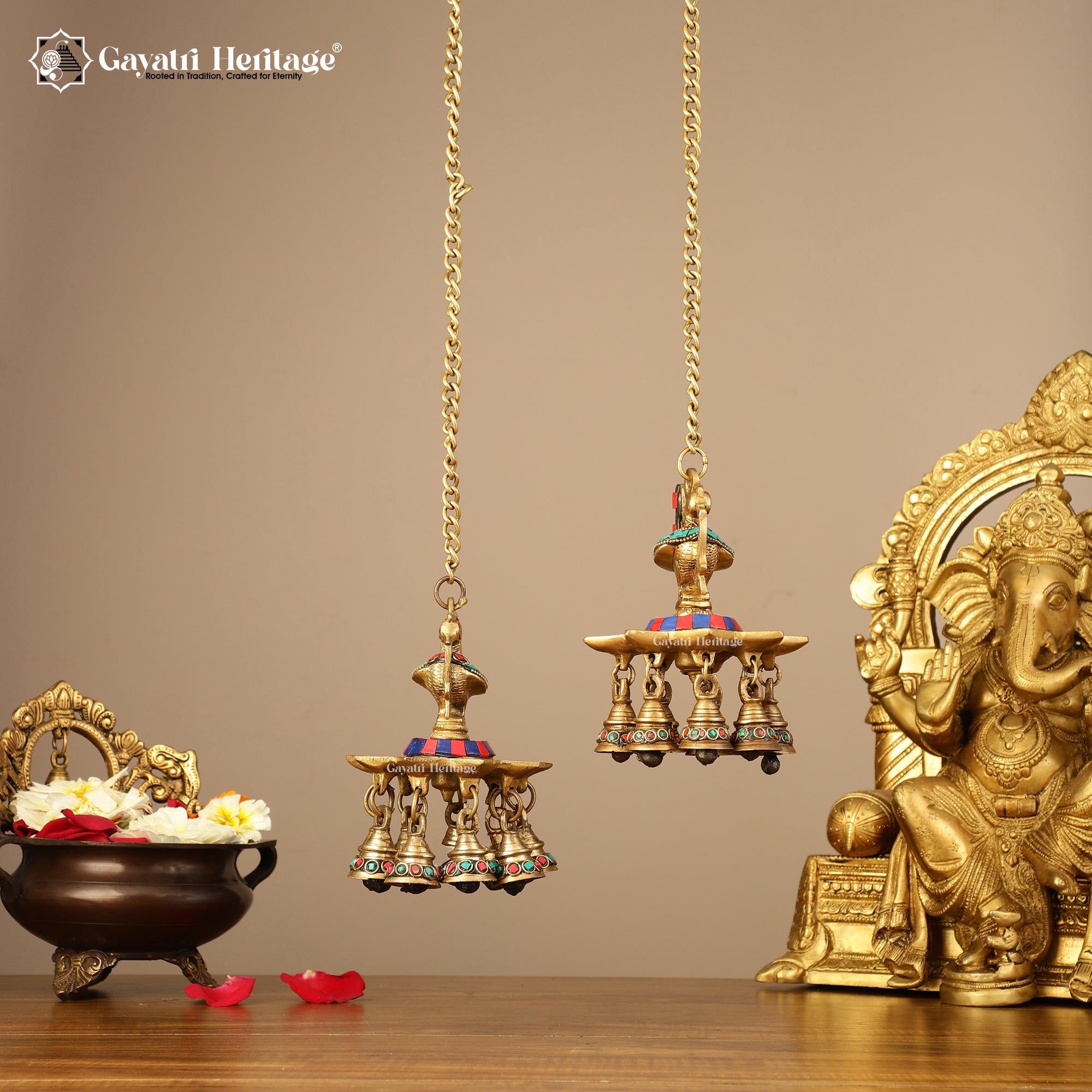 Brass Wall Hanging Sparrow Diya – Elegant Lighting Décor | Gayatri Heritage