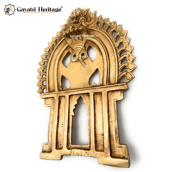 Brass Prabhavali Frame – Sacred Spiritual Wall Accent | Gayatri Heritage