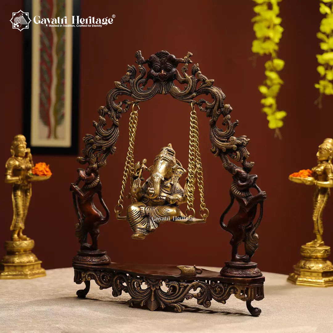Brass Ganesha Jhula – Divine Swing Décor | Gayatri Heritage