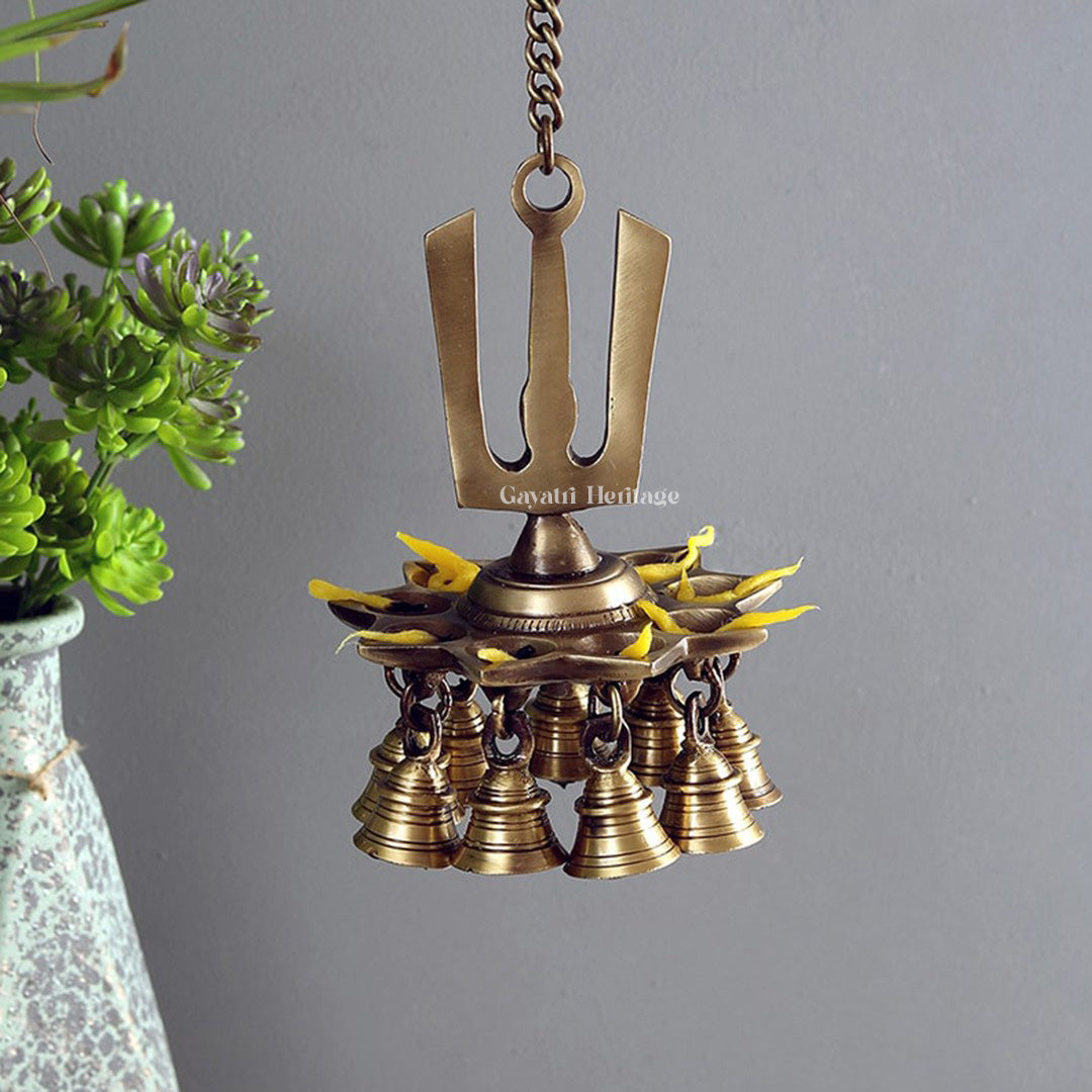 Brass Namah Design Diya – Sacred Illuminance | Gayatri Heritage
