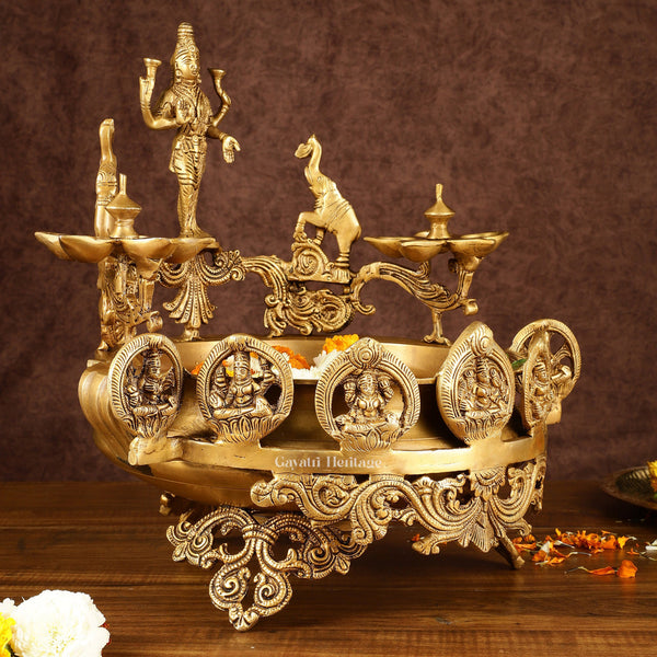 Brass Astha Laxmi Urli – Traditional Brass Decor for Blessings | Gayatri Heritage