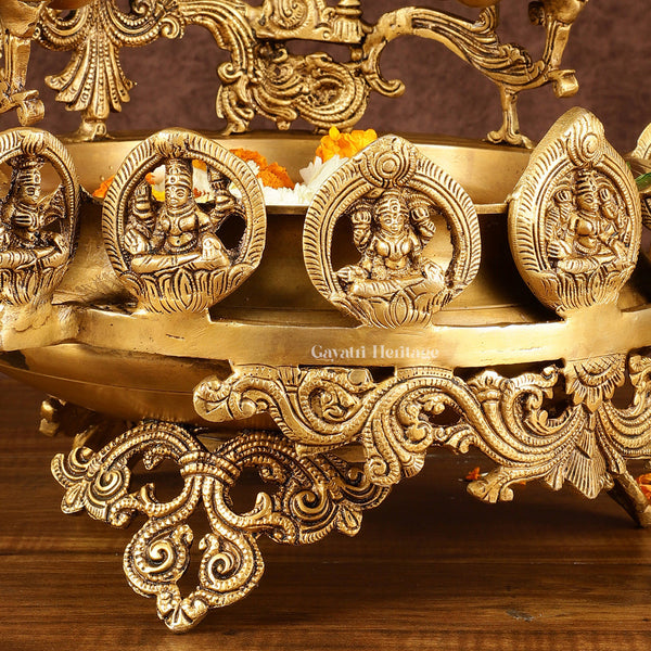 Brass Astha Laxmi Urli – Traditional Brass Decor for Blessings | Gayatri Heritage