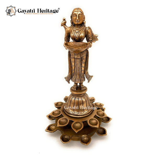 Brass Deeplady with Diyas – Symbol of Light & Blessings | Gayatri Heritage