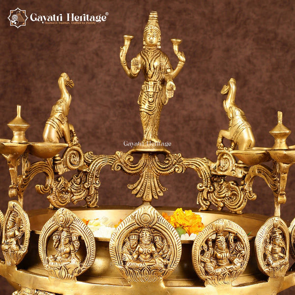 Brass Astha Laxmi Urli – Traditional Brass Decor for Blessings | Gayatri Heritage