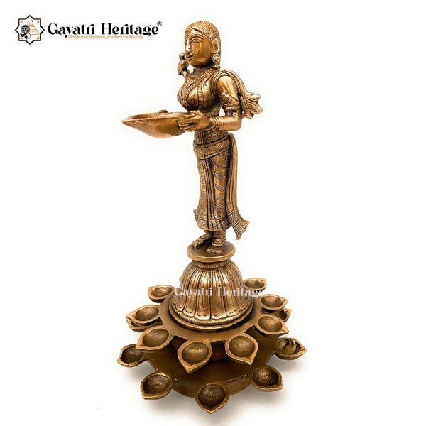 Brass Deeplady with Diyas – Symbol of Light & Blessings | Gayatri Heritage