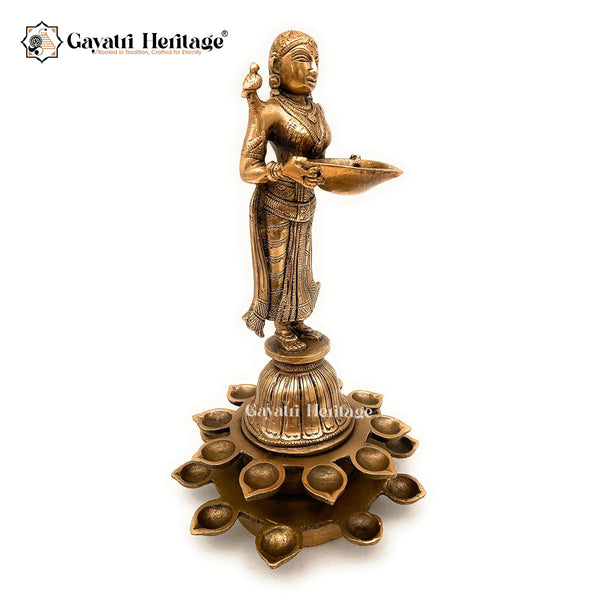 Brass Deeplady with Diyas – Symbol of Light & Blessings | Gayatri Heritage