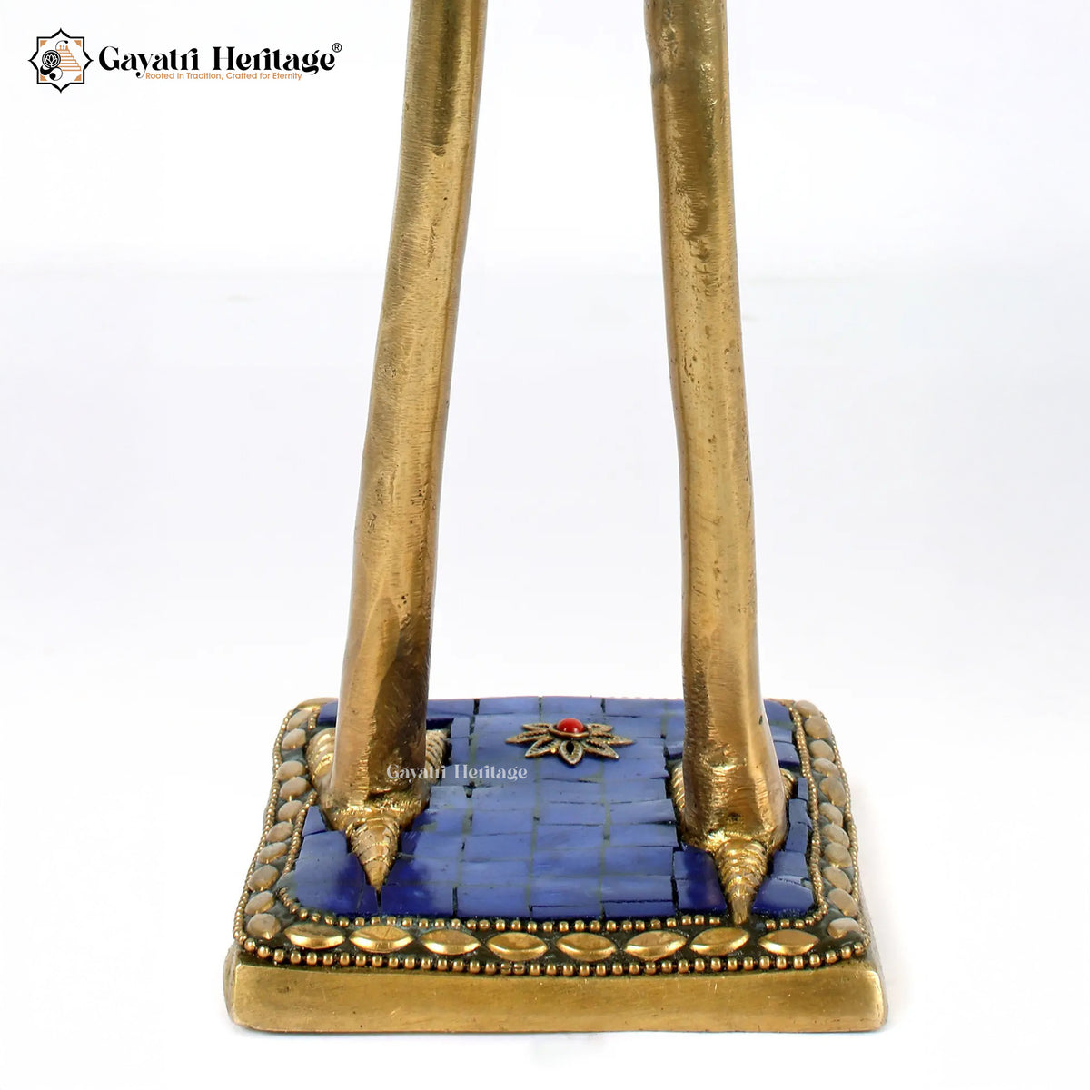 Brass Flamingo with Urli on Back in Stone Work | Gayatri Heritage