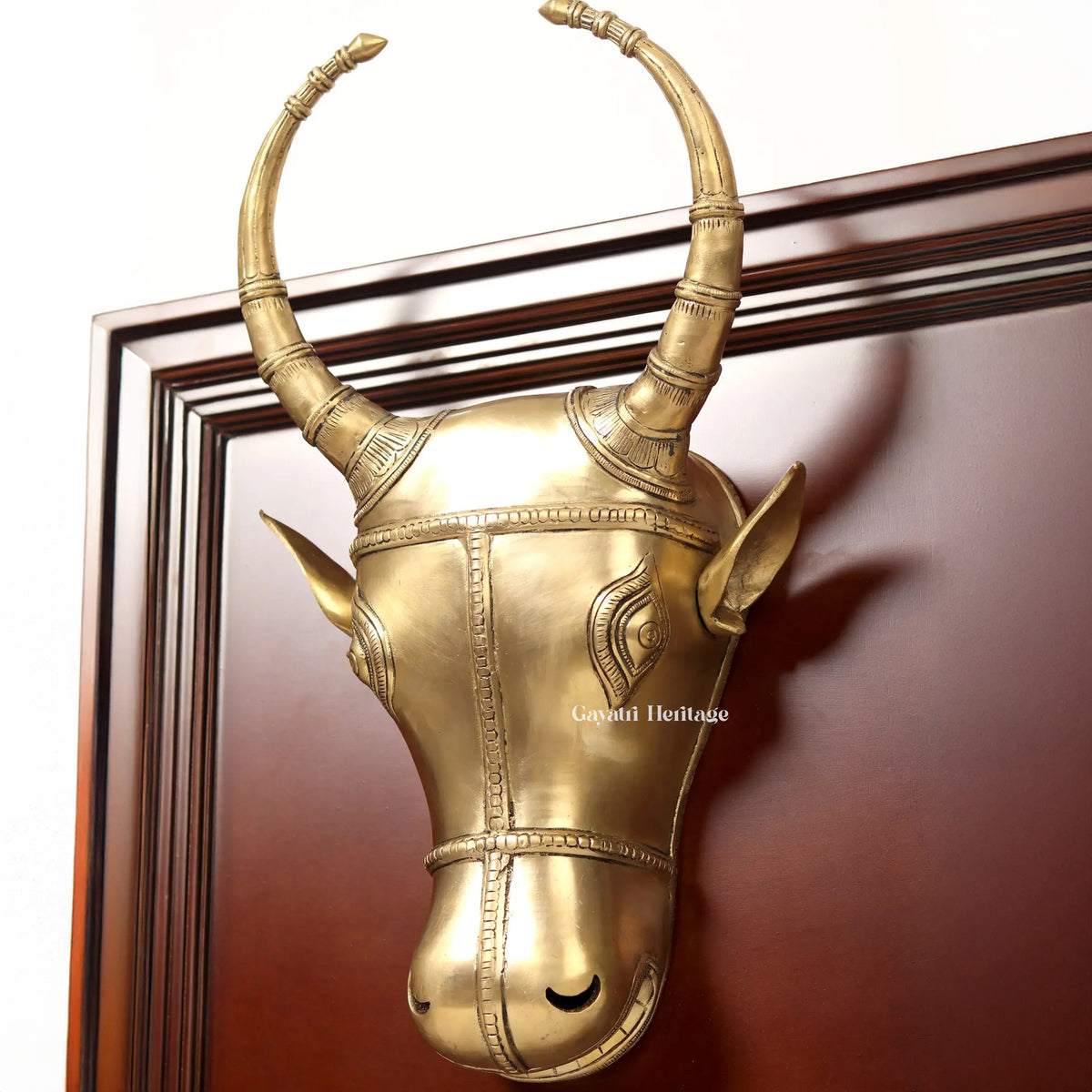 Brass Wall Decor Cow Head – Classic Indian Artwork | Gayatri Heritage