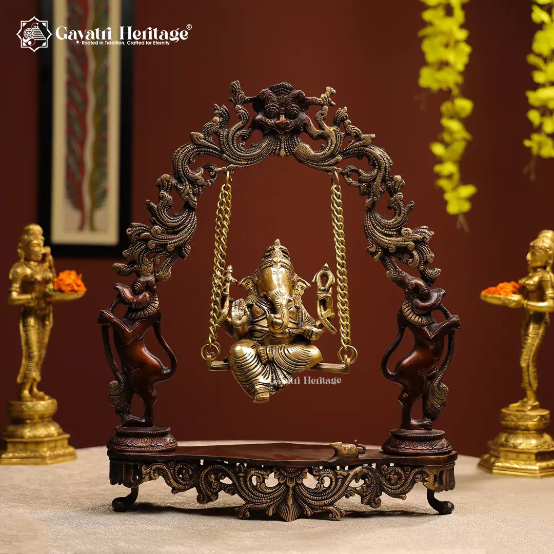 Brass Ganesha Jhula – Divine Swing Décor | Gayatri Heritage