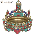 Brass Dasavtaram Urli with Stone Work – Divine Traditional Decor