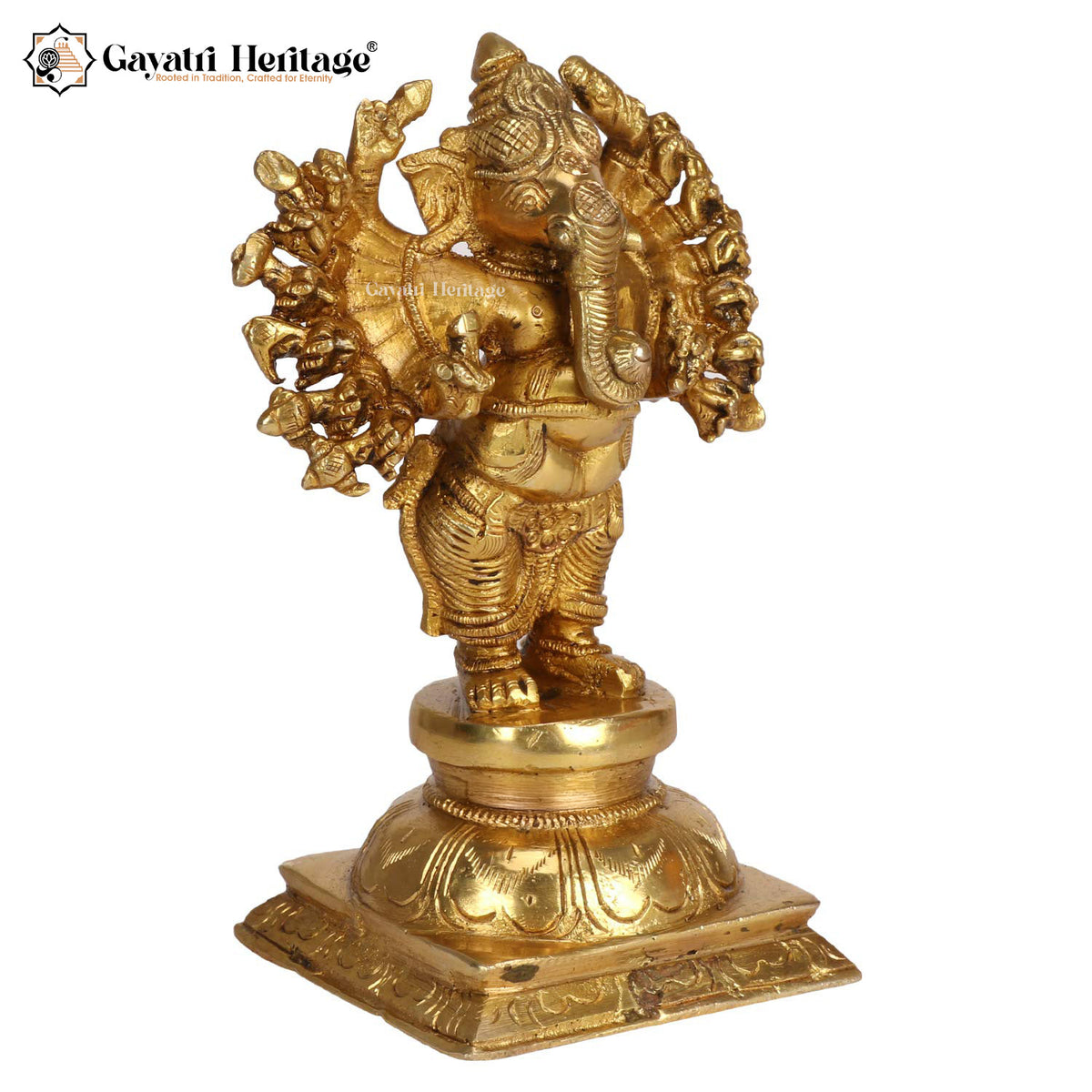 Brass 18 Hands Vinayagar Statue – Powerful Divine Form