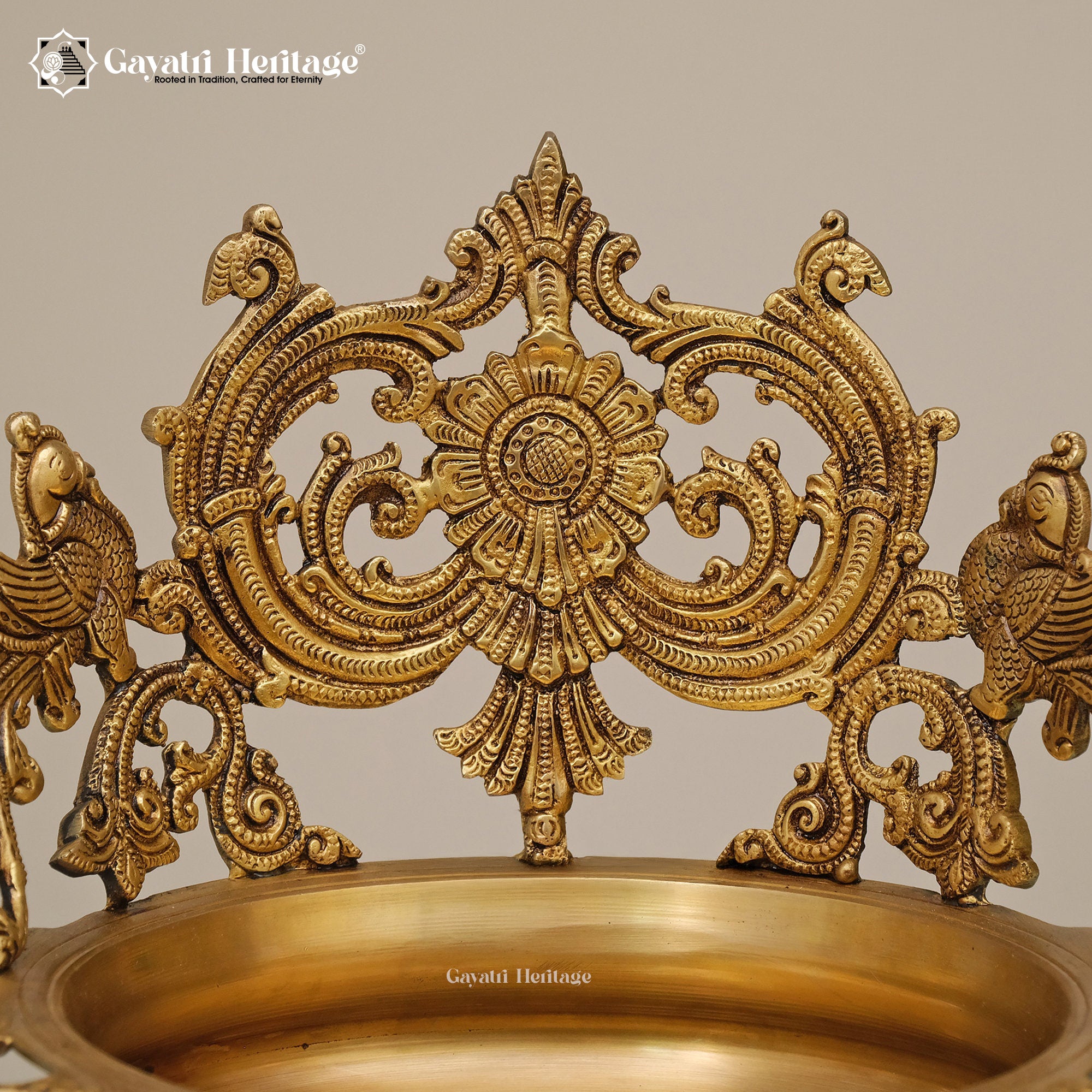Brass Urli with 5 Diyas – Traditional Décor for Your Home | Gayatri Heritage