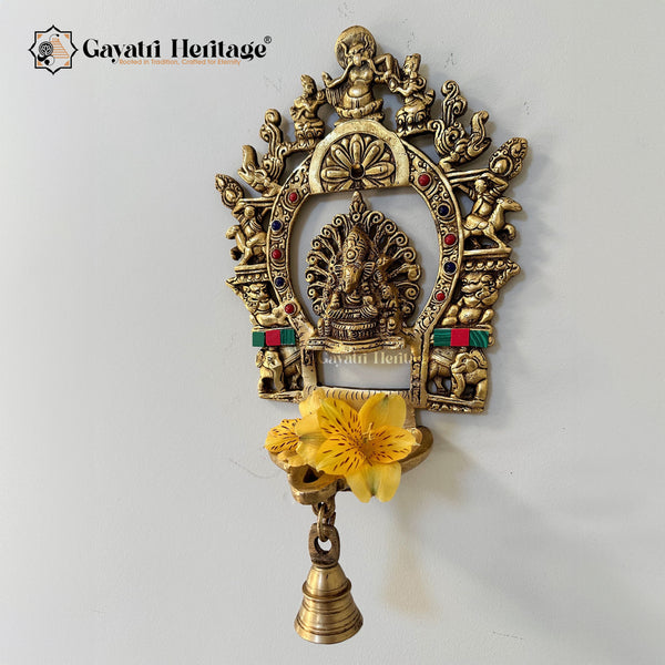 Brass Ganesh Diya with Prabhavali – Divine Blessings and Light | Gayatri Heritage