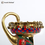Brass Flamingo with Urli on Back in Stone Work | Gayatri Heritage