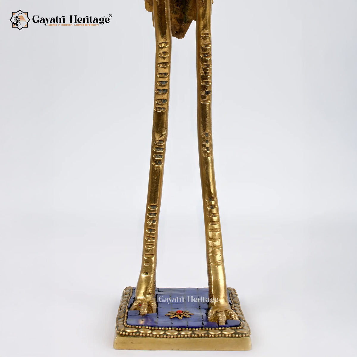 Brass Flamingo with Urli on Back in Stone Work | Gayatri Heritage