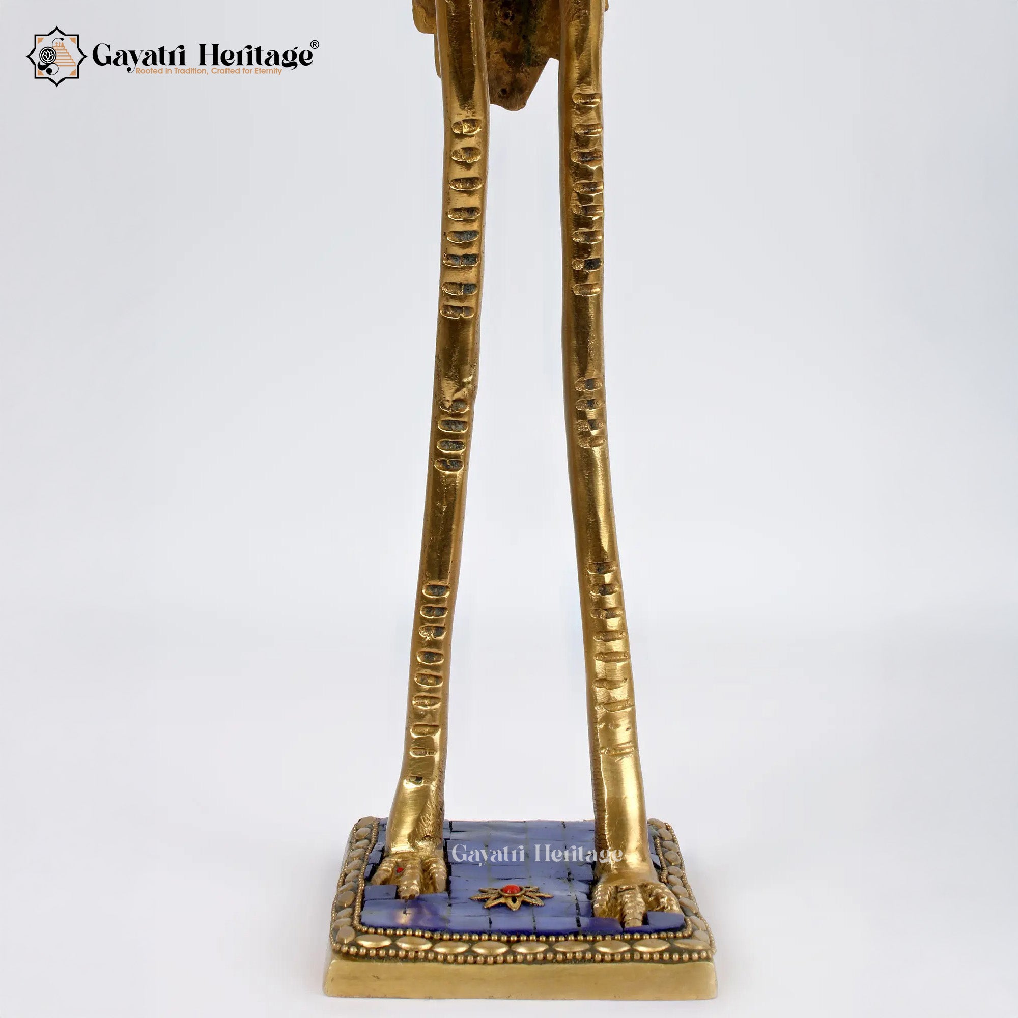 Brass Flamingo with Urli on Back in Stone Work | Gayatri Heritage