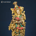 Brass Radha Krishna Statue – Exquisite Stone Work | Gayatri Heritage