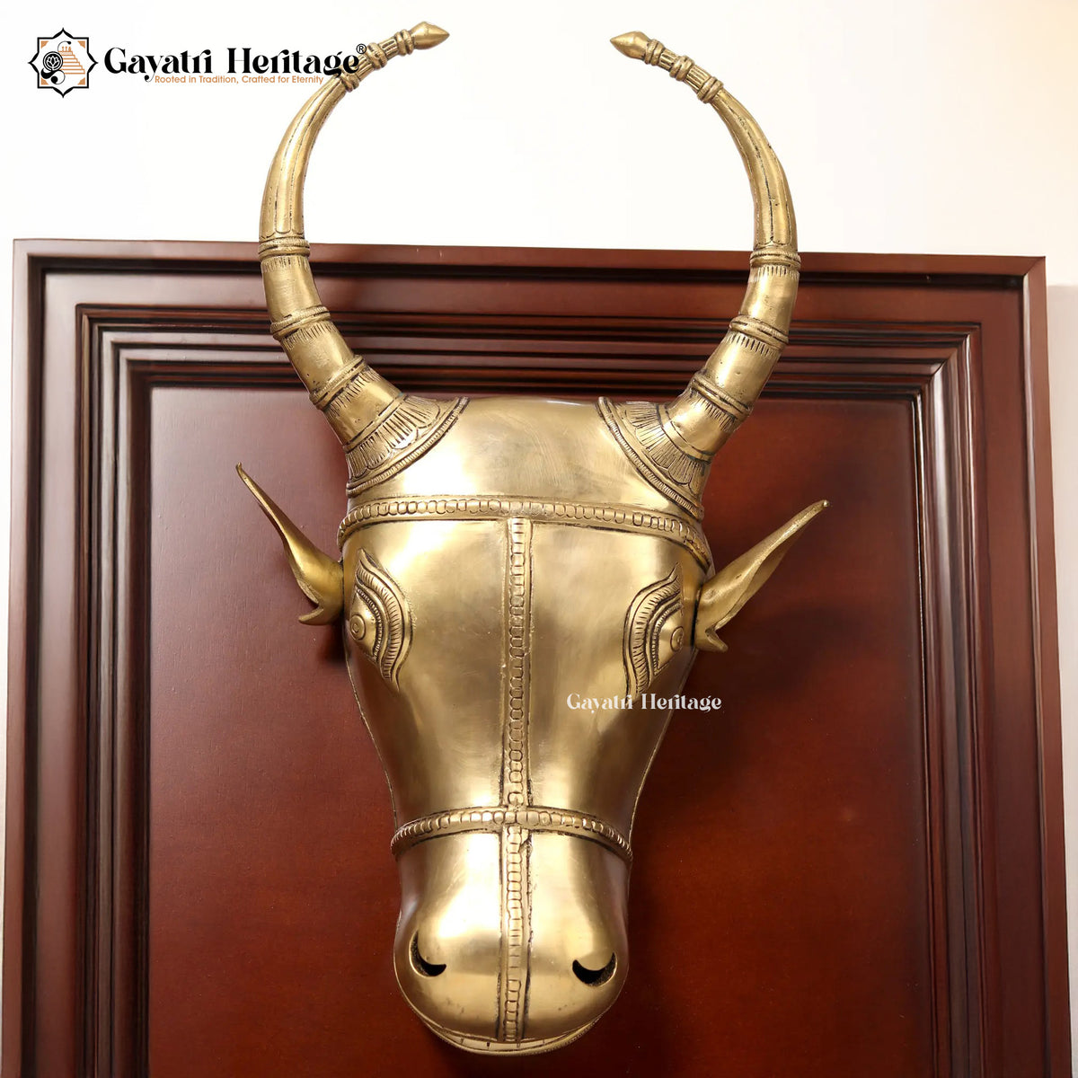 Brass Wall Decor Cow Head – Classic Indian Artwork | Gayatri Heritage