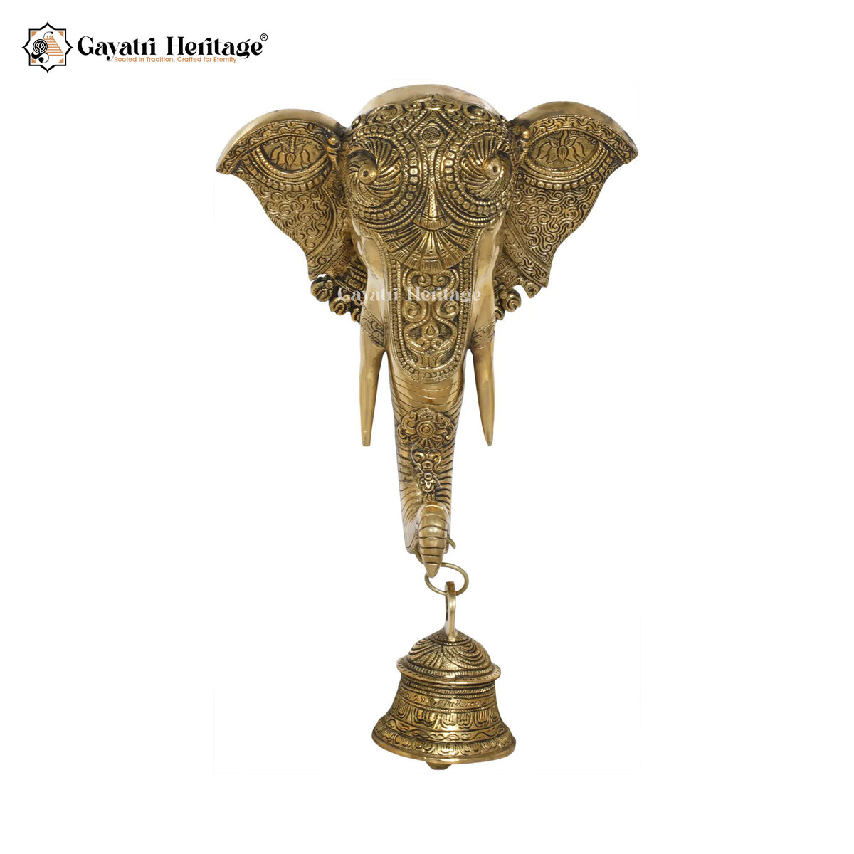 Brass Elephant with Detailed Carving – Exquisite Art | Gayatri Heritage