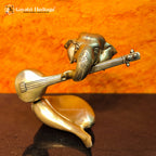 Brass Sitar Ganesha – Elegant Fusion of Music and Divinity | Gayatri Heritage