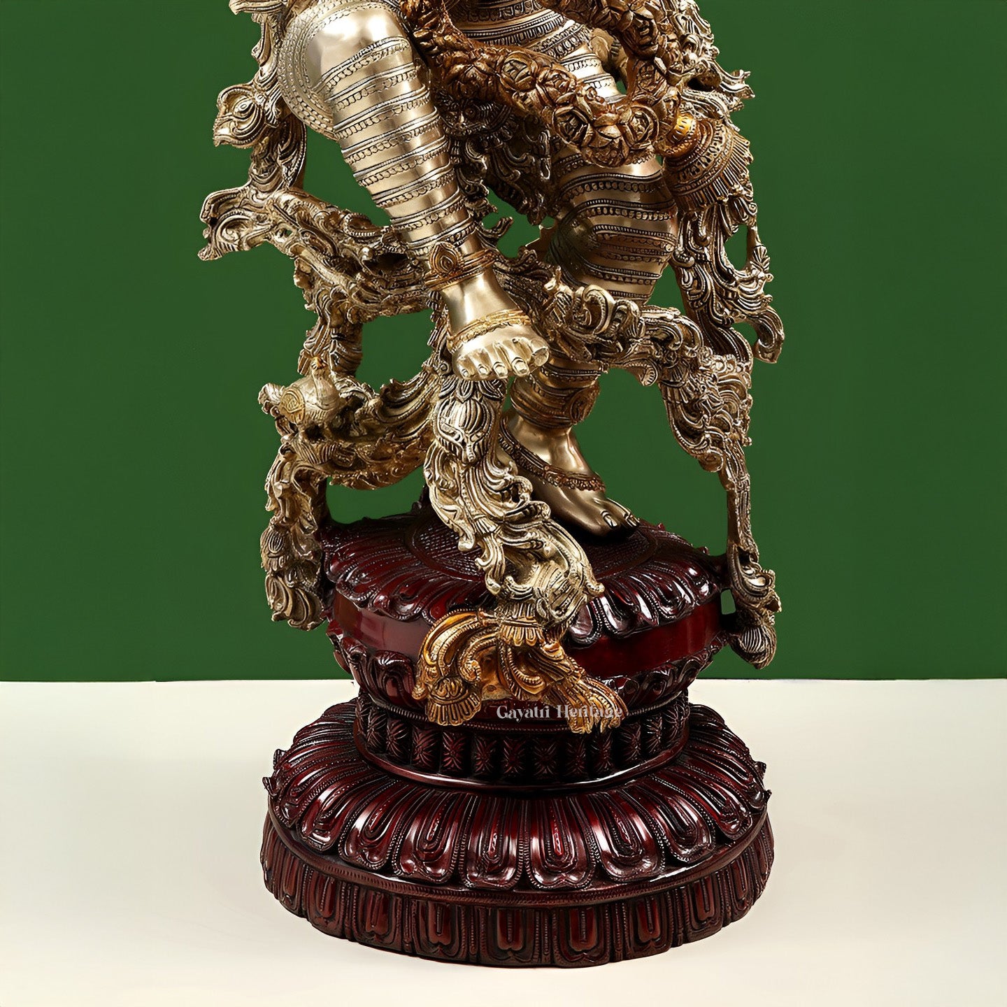 Brass Krishna Playing Flute – Divine Musical Icon | Gayatri Heritage