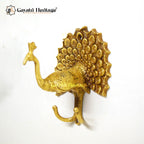 Brass Peacock Hook – Elegant Wall Hanging Accent | Gayatri Heritage