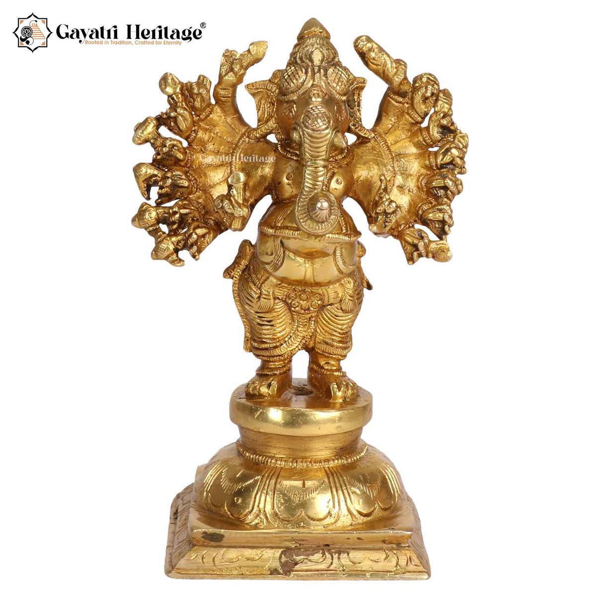 Brass 18 Hands Vinayagar Statue – Powerful Divine Form