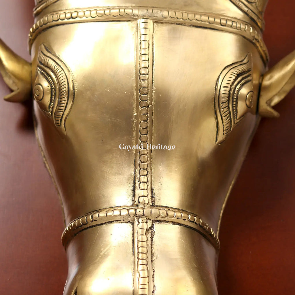 Brass Wall Decor Cow Head – Classic Indian Artwork | Gayatri Heritage