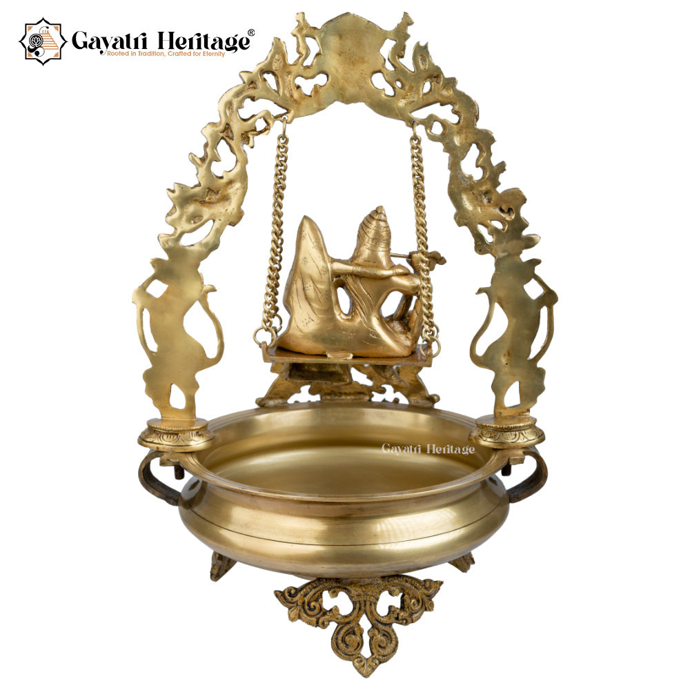 Brass Radha Krishna Urli – Divine Home Décor | Gayatri Heritage