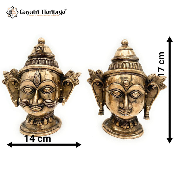 Brass Shiva Parwati Head – Sacred Divine Wall Accent | Gayatri Heritage