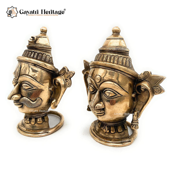 Brass Shiva Parwati Head – Sacred Divine Wall Accent | Gayatri Heritage