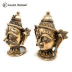 Brass Shiva Parwati Head – Sacred Divine Wall Accent | Gayatri Heritage