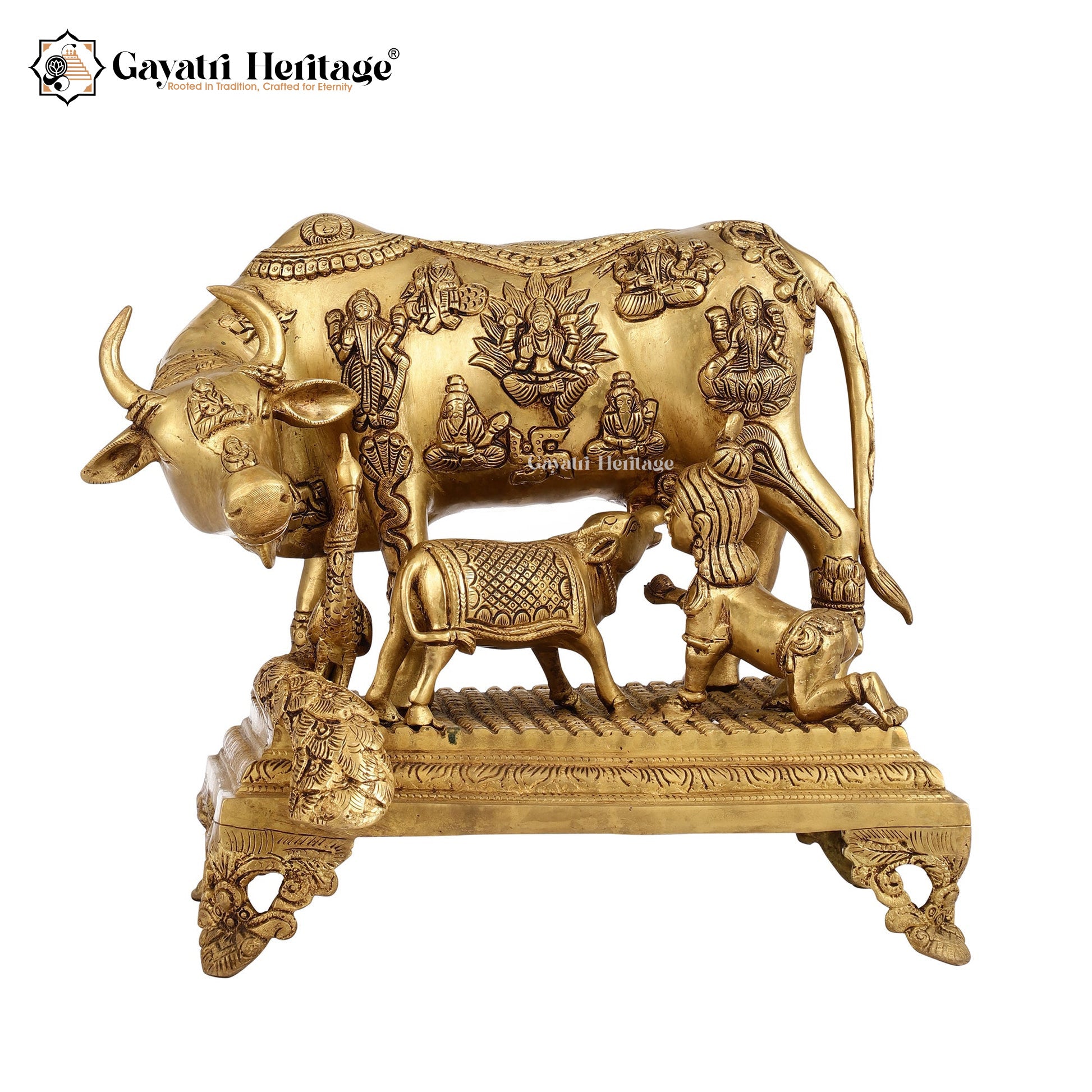 Brass Cow and Calf – Exquisite Craftsmanship in Superfine Quality | Gayatri Heritage