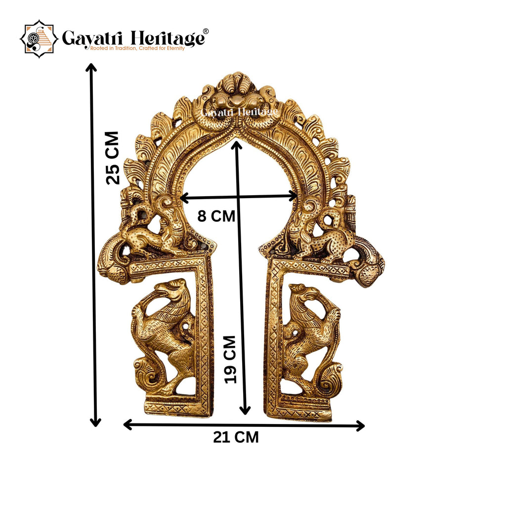 Brass Prabhavali Frame – Divine Temple-Inspired Wall Art | Gayatri Heritage