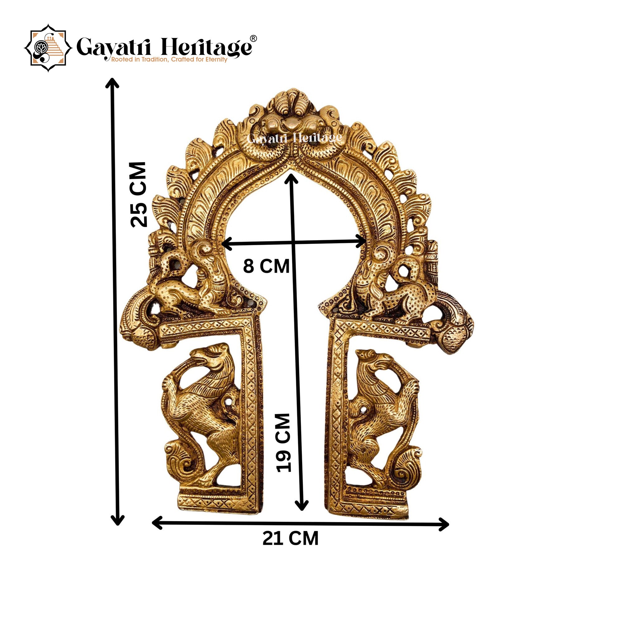 Brass Prabhavali Frame – Divine Temple-Inspired Wall Art | Gayatri Heritage