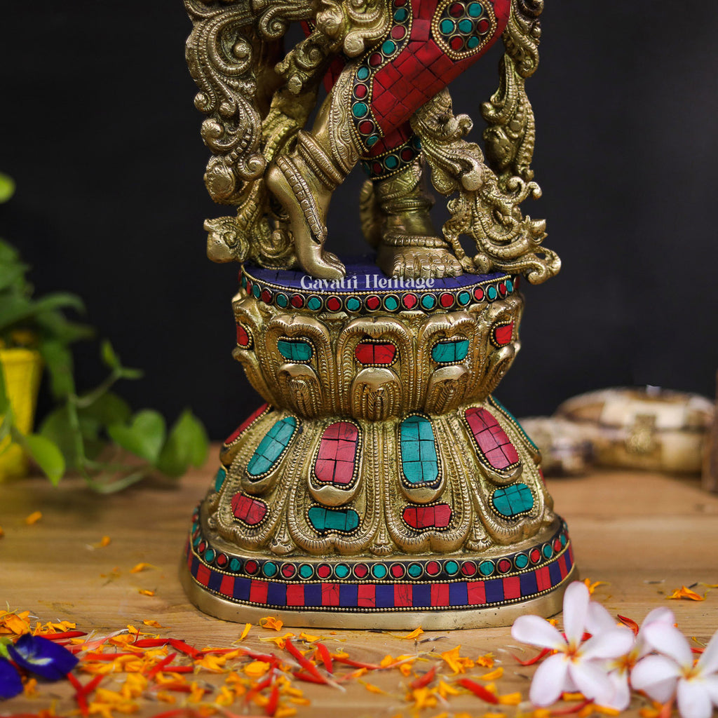 Brass Radha Krishna Idol – Elegant Divine Sculpture | Gayatri Heritage
