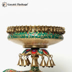 Brass Royal Elephant with Urli in Stone Work | Gayatri Heritage
