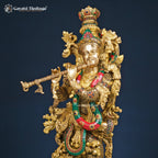 Brass Radha Krishna Statue – Exquisite Stone Work | Gayatri Heritage