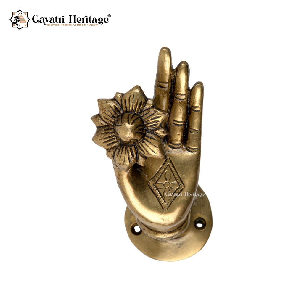 Brass Flower Hand Wall Décor – Elegant Art Piece | Gayatri Heritage