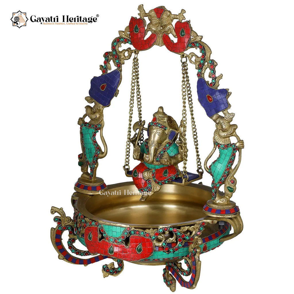 Brass Ganesha Urli – Divine Decorative Bowl for Home & Pooja