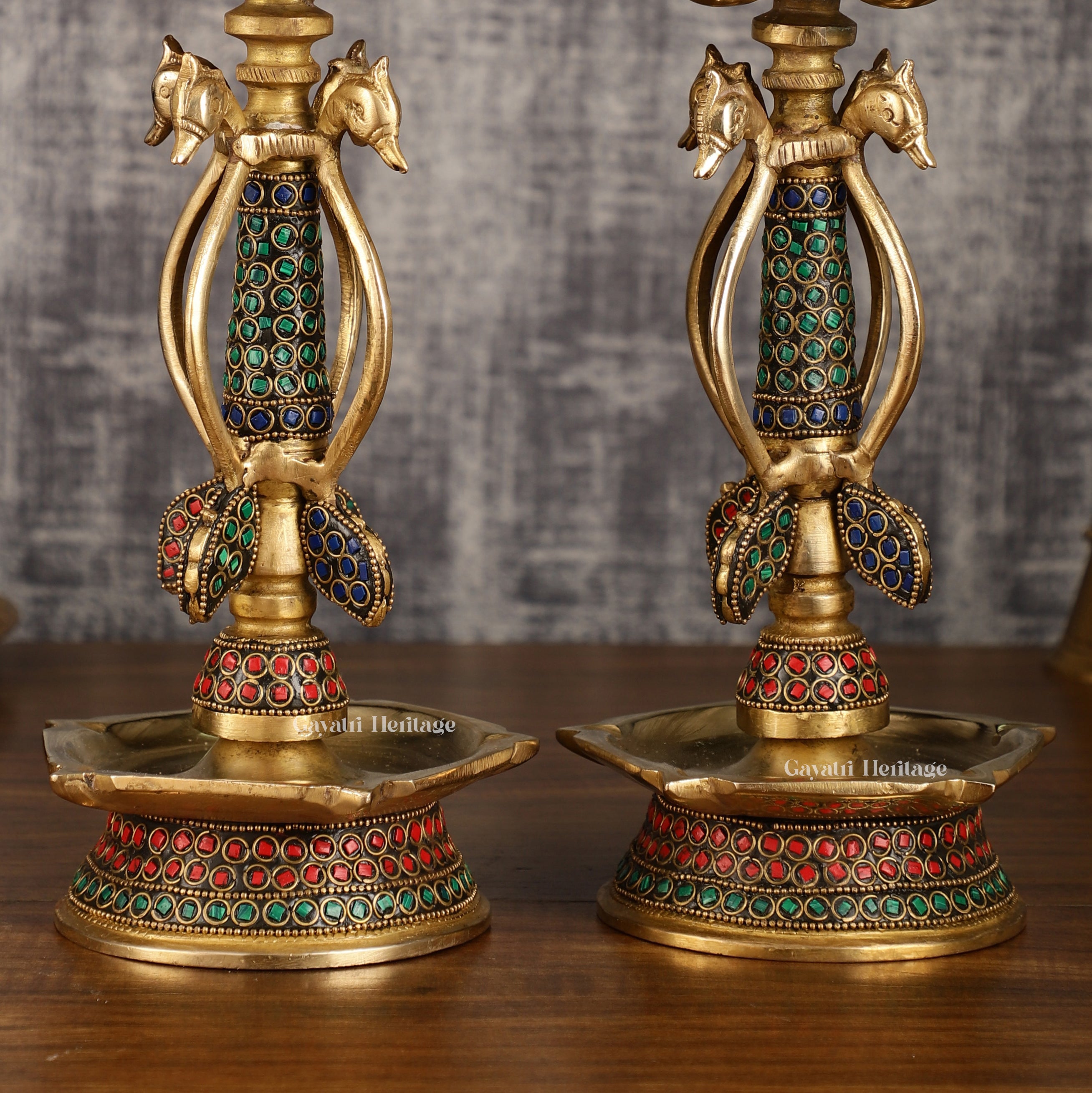 Brass Shankh Chakra Lamp – Spiritual Lighting Décor | Gayatri Heritage