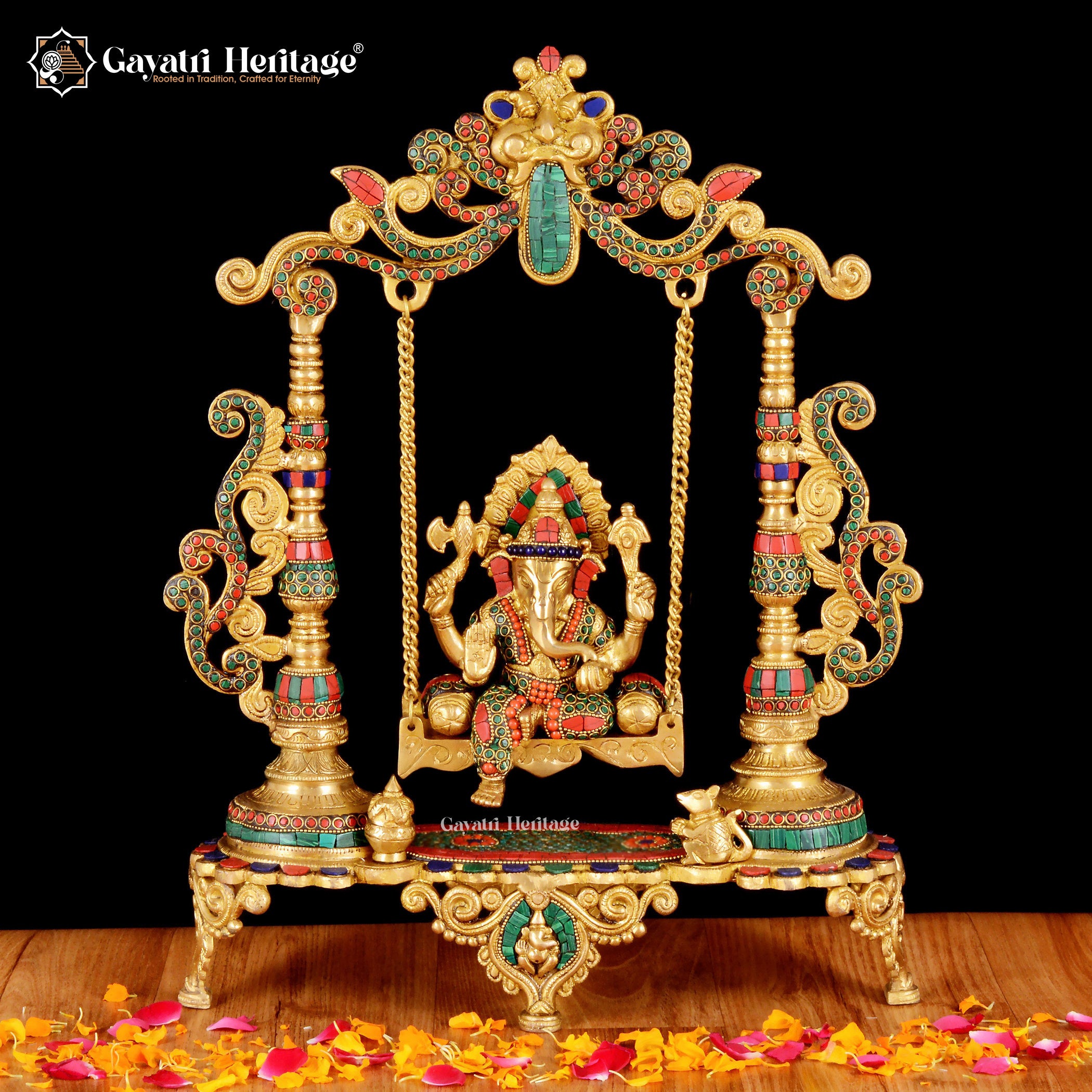 Brass Ganesh Jhula – Traditional Swing Décor | Gayatri Heritage