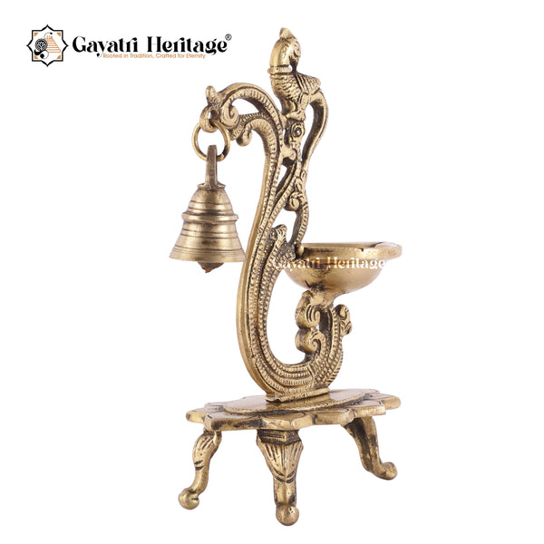 Brass Parrot Design Lamp Diya – Ornamental Lighting Art | Gayatri Heritage